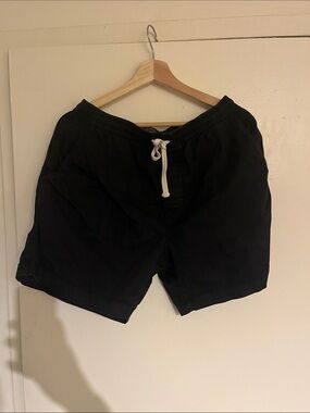 J. Crew Black Men's Hybrid Shorts with White Drawstring